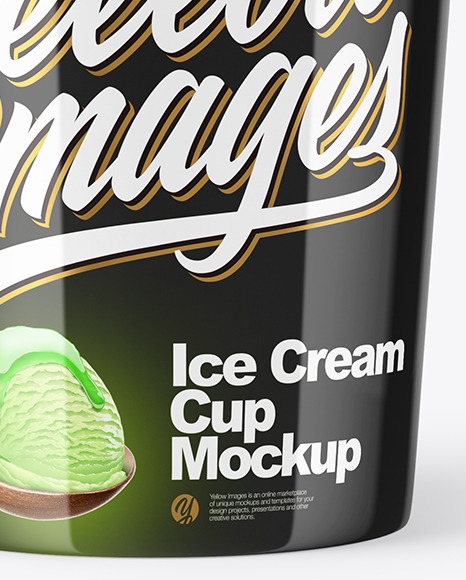 Glossy Ice Cream Cup Mockup