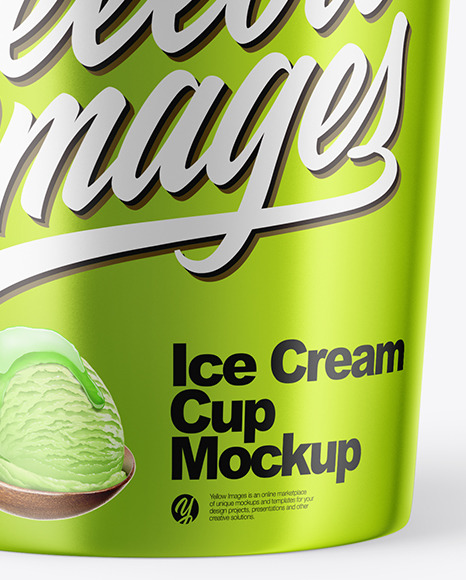 Metallized Ice Cream Cup Mockup