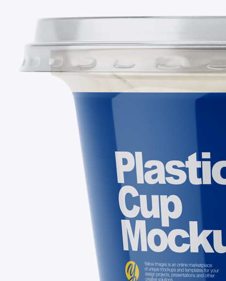 Plastic Cup w/ Sour Cream Mockup