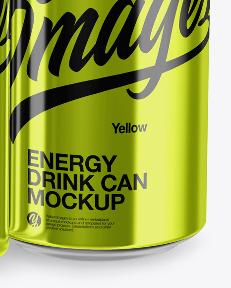 Glossy Metallic Cans Mockup