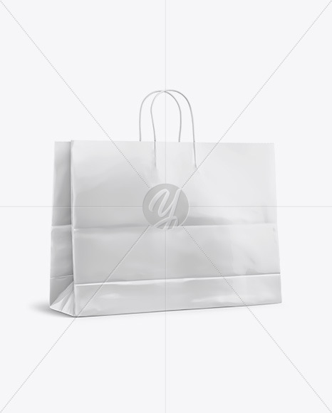 Glossy Shopping Bag with Rope Handle Mockup - Halfside View