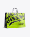 Glossy Shopping Bag with Rope Handle Mockup - Halfside View