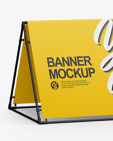 Matte Frame Banner Mockup