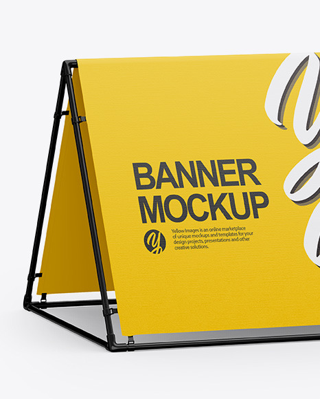 Glossy Frame Banner Mockup