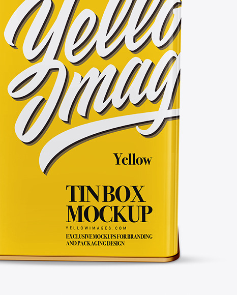 Glossy Tin Can Box Mockup