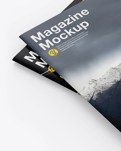 Two Textured A4 Magazines Mockup