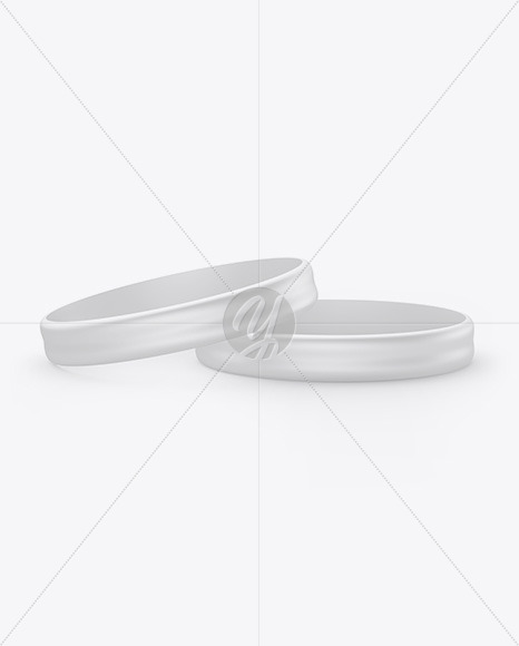 Two Glossy Silicone Wristbands Mockup