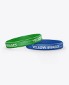 Two Glossy Silicone Wristbands Mockup