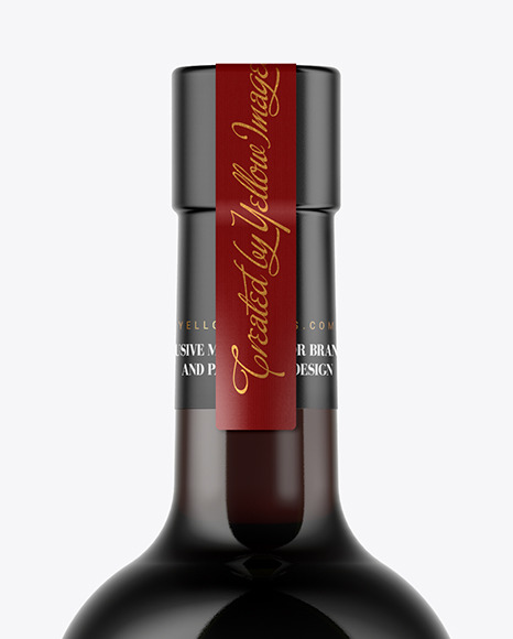 Green Glass Red Wine Bottle Mockup