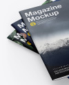 Three Textured A4 Magazines Mockup