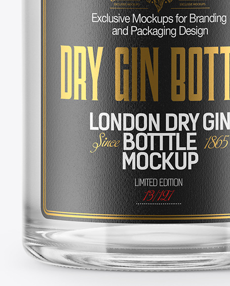 Dry Gin Bottle w/ Paper Tube Mockup