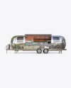 Opened Metallic Food Trailer Mockup - Side View