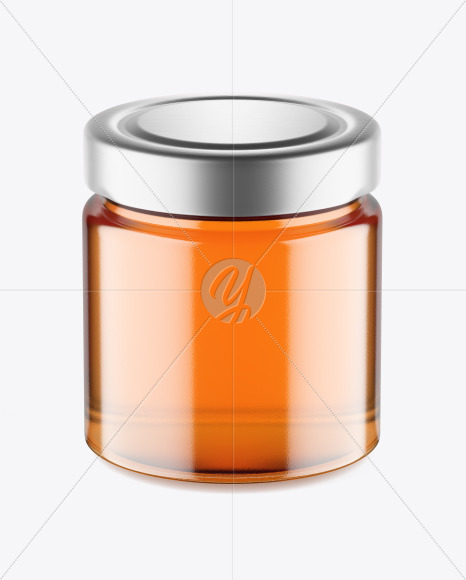 Glass Jar w/ Honey Mockup