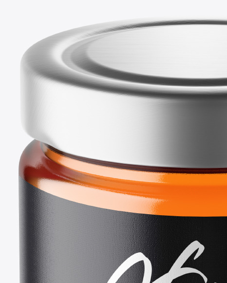 Glass Jar w/ Honey Mockup