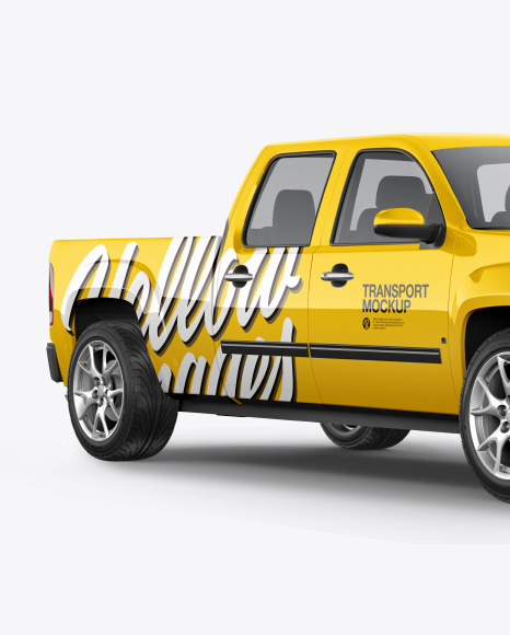 Full-Size Pickup Truck Mockup - Half Side View