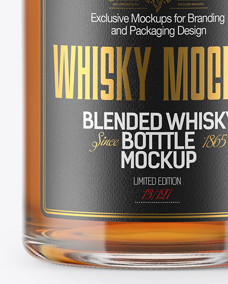 Whiskey Bottle w/ Paper Tube Mockup