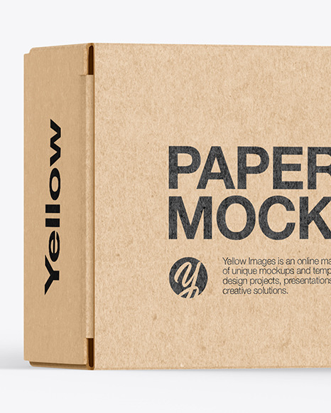 Kraft Paper Box with Spaghetti Mockup