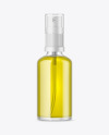 Clear Glass Spray Bottle with Oil Mockup