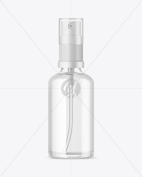 Clear Glass Spray Bottle Mockup