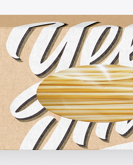 Kraft Paper Box with Spaghetti Mockup