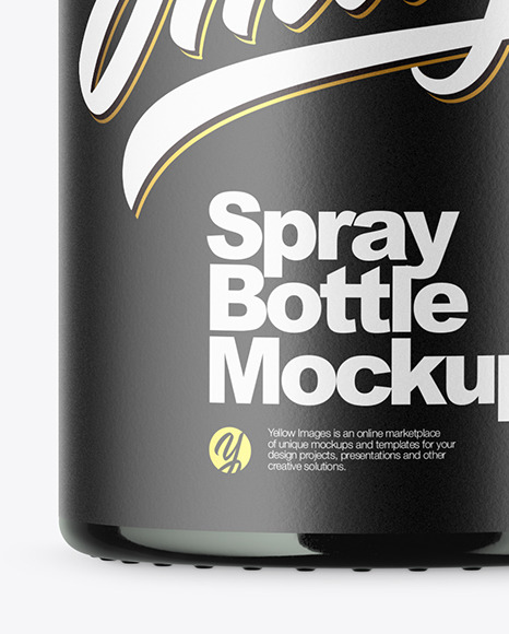 Green Glass Spray Bottle Mockup