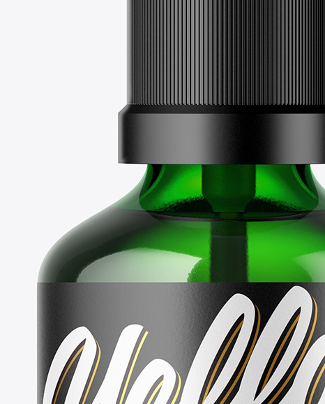 Green Glass Spray Bottle Mockup