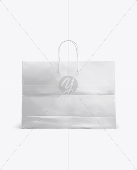 Glossy Shopping Bag with Rope Handle Mockup - Front View