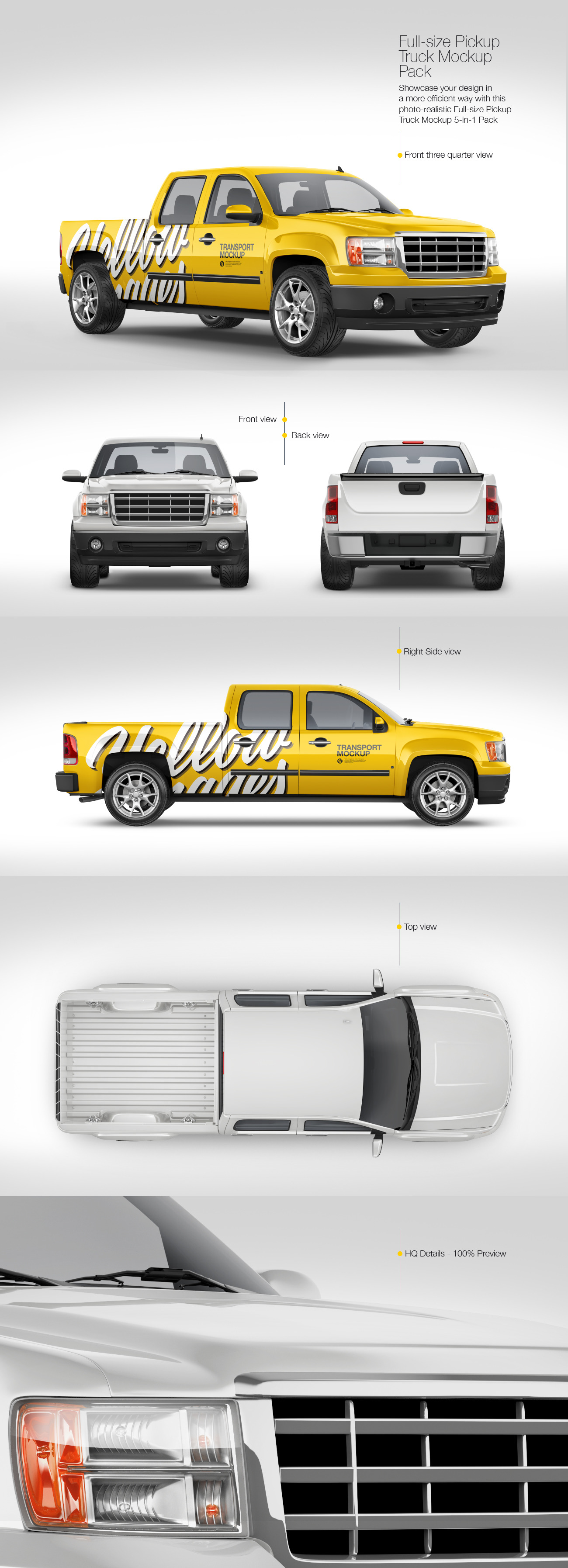 Full-Size Pickup Truck Mockup Pack