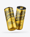 Two Matte Metallic Cans Mockup