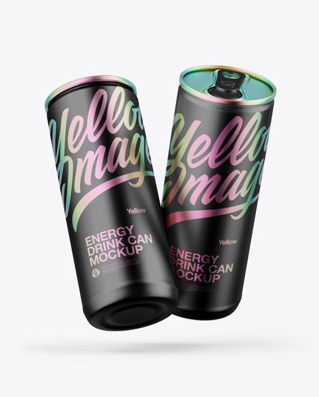 Two Matte Metallic Cans Mockup