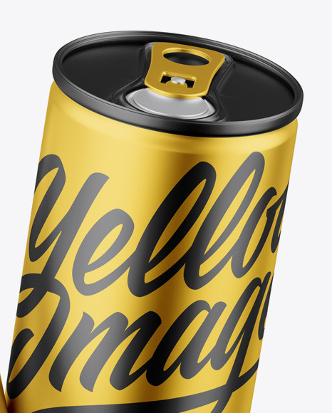 Two Matte Metallic Cans Mockup