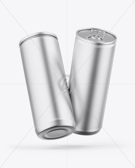 Two Matte Metallic Cans Mockup