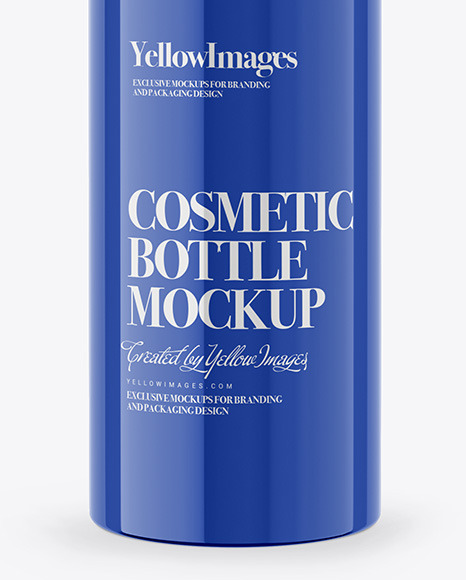 Glossy Plastic Cosmetic Bottle Mockup