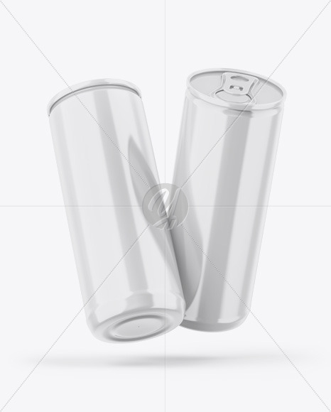 Two Glossy Cans Mockup