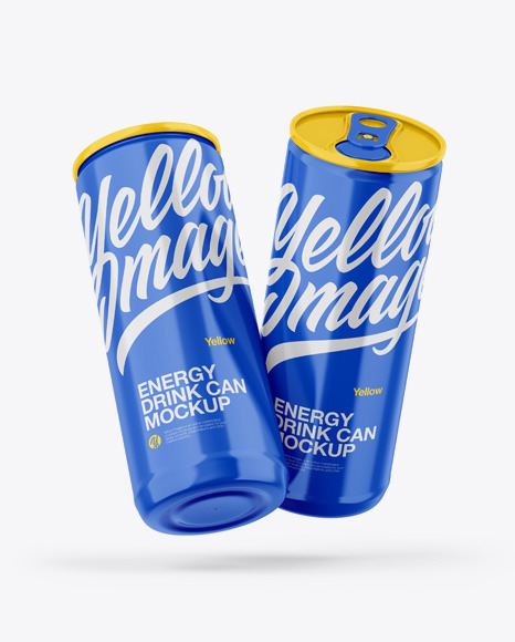 Two Glossy Cans Mockup - Two+Glossy+Metallic+Cans+Mockup+In+Can+Mockups+On+Yellow