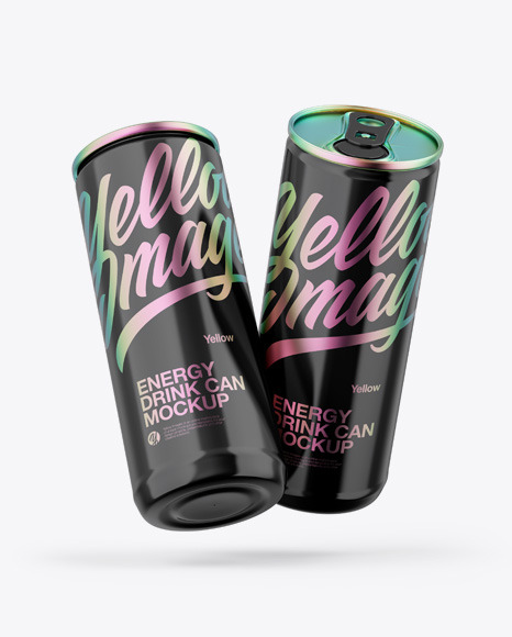 Two Glossy Cans Mockup