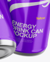 Two Metallic Cans W/ Glossy Finish Mockup