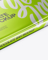 Glossy Metallic Chocolate Bar Mockup - Halfside View (High Angle Shot)