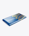 Glossy Metallic Chocolate Bar Mockup - Halfside View (High Angle Shot)