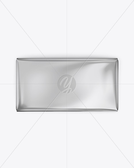 Glossy Metallic Chocolate Bar Mockup - Top View