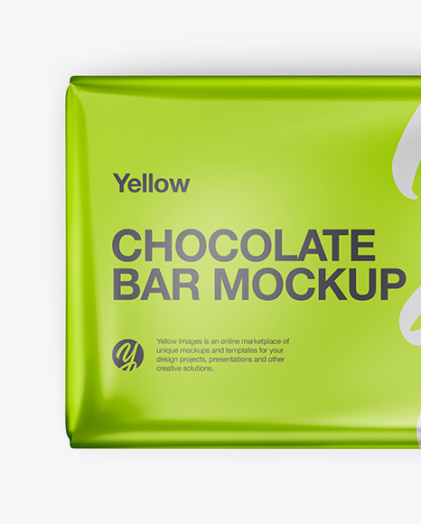 Glossy Metallic Chocolate Bar Mockup - Top View