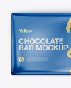 Glossy Metallic Chocolate Bar Mockup - Top View