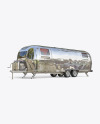 Metallic Food Trailer Mockup - Half Side View