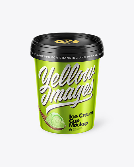 Metallized Ice Cream Cup Mockup - Premium+Psd+Ice+Cream+Jar+Packaging+Mockup