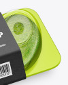 Plastic Tray with Avocado Mockup