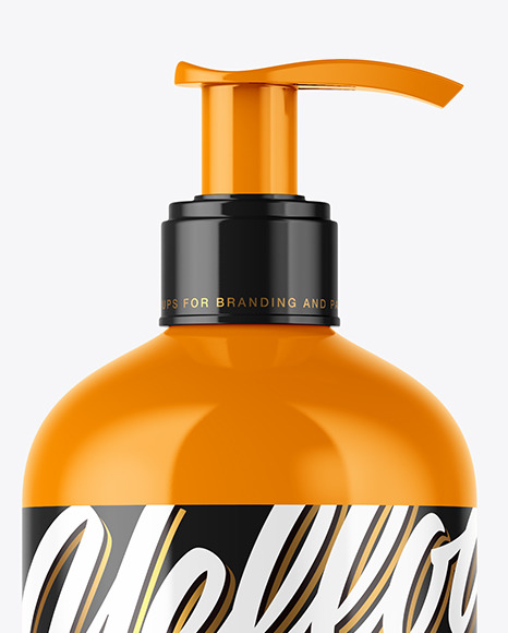 Glossy Pump Bottle Mockup