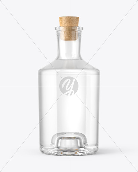 Dry Gin Bottle with Cork Mockup