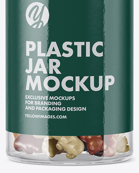 Gummy Bears Plastic Jar Mockup