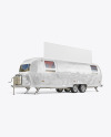 Food Trailer w/ Signboard Mockup - Half Side View