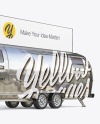 Metallic Food Trailer w/ Signboard Mockup - Half Side View